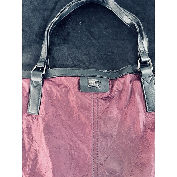 BURBERRY BUCKLEIGH NYLON PURPLE TOTE BAG* - Picture 11 of 16